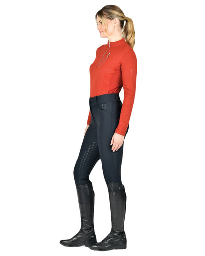 Black coloured WeatherBeeta Thermal Waterproof Breeches on white background 