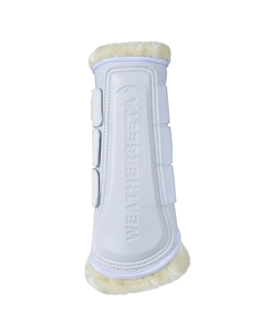 White Coloured WeatherBeeta Tough-Tec Comfy Fleece Brushing Boots on white background 