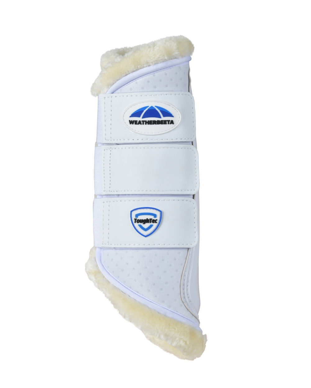 White Coloured WeatherBeeta Tough-Tec Comfy Fleece Brushing Boots on white background 