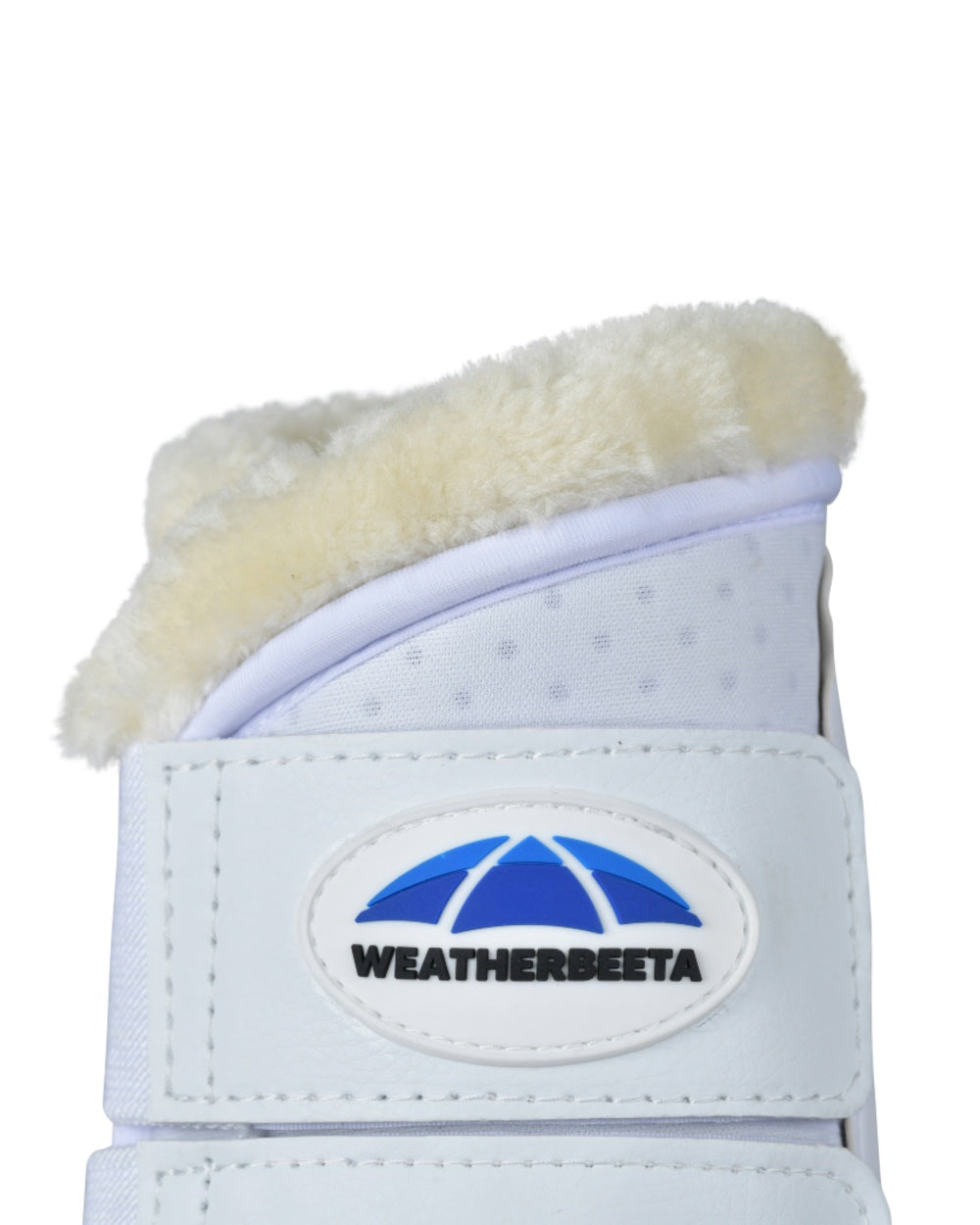 White Coloured WeatherBeeta Tough-Tec Comfy Fleece Brushing Boots on white background 