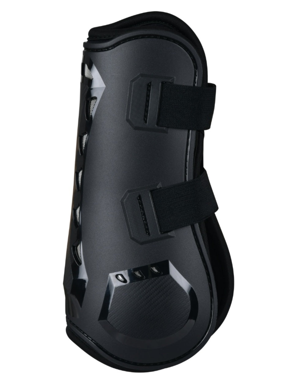 Black Coloured WeatherBeeta Tough-Tec Essential Open Front Boots on white background 