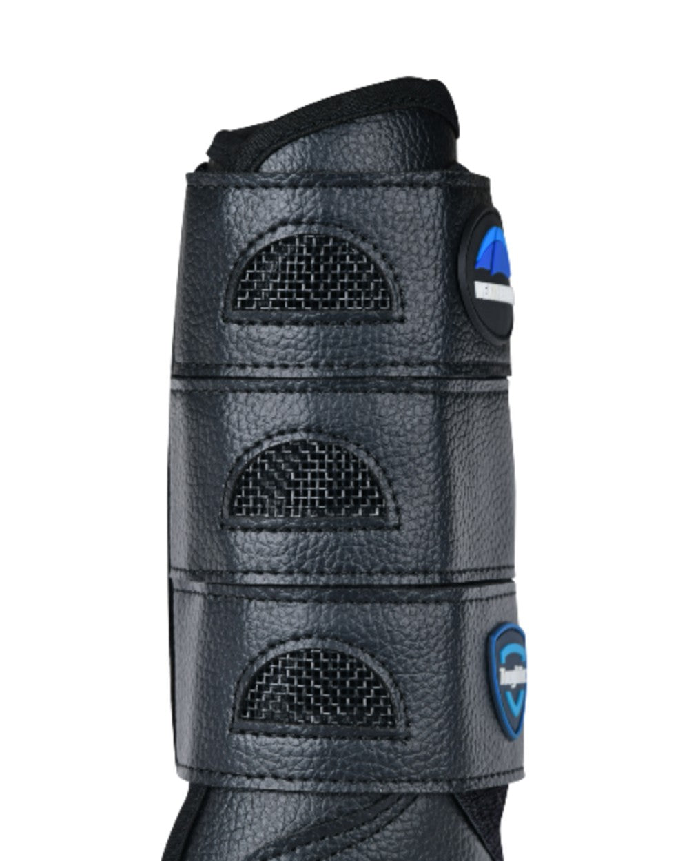 Black Coloured WeatherBeeta Tough-Tec Eventing Front Boots on white background 