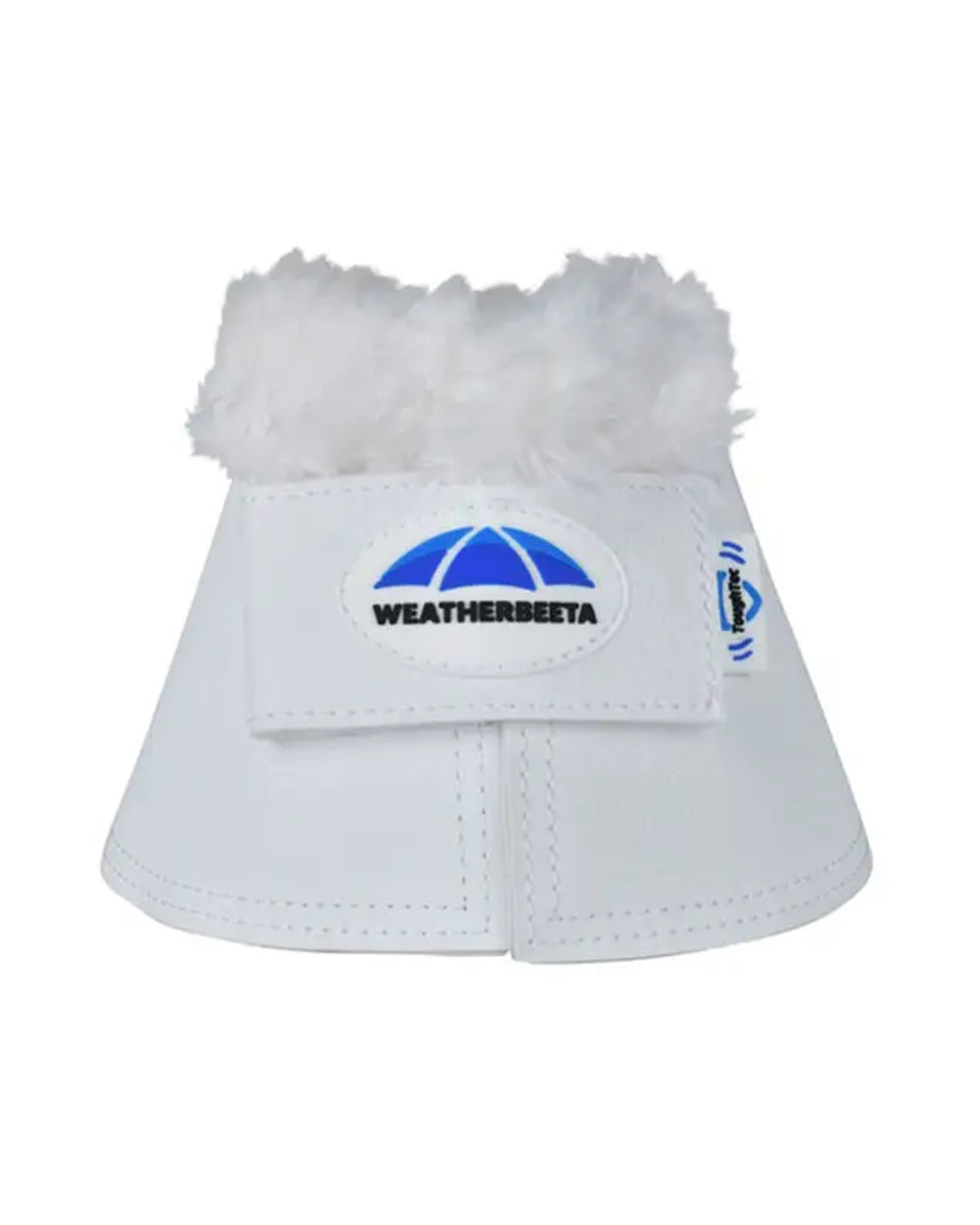 White Coloured WeatherBeeta Tough-Tec Fleece Trim Bell Boots on white background 