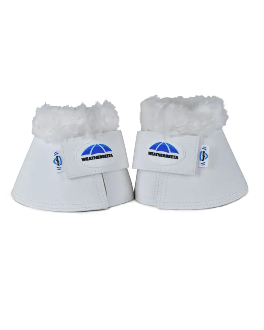 White Coloured WeatherBeeta Tough-Tec Fleece Trim Bell Boots on white background 
