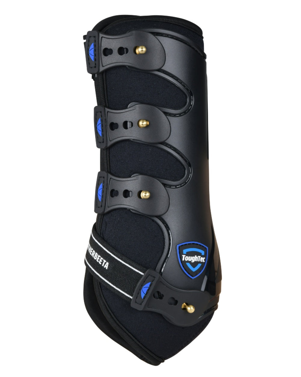 Black Coloured WeatherBeeta Tough-Tec Hard Shell Dressage Boots on white background 