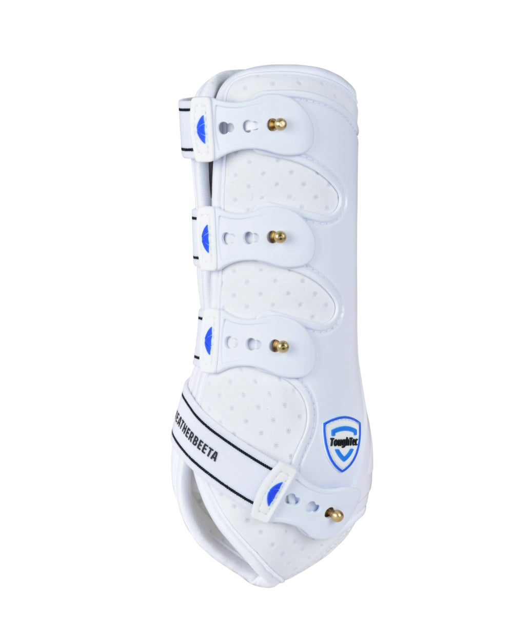 White Coloured WeatherBeeta Tough-Tec Hard Shell Dressage Boots on white background 