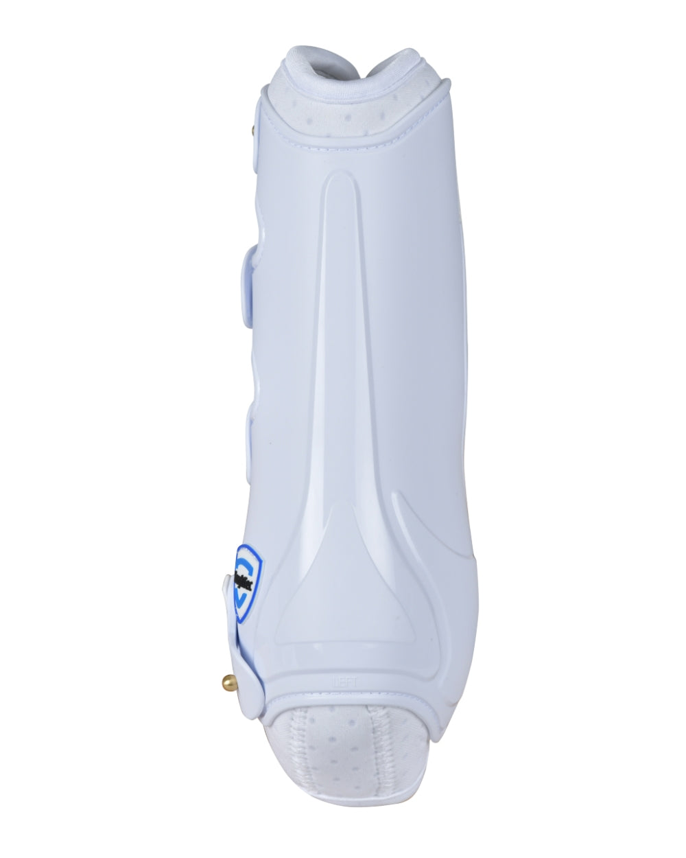 White Coloured WeatherBeeta Tough-Tec Hard Shell Dressage Boots on white background 