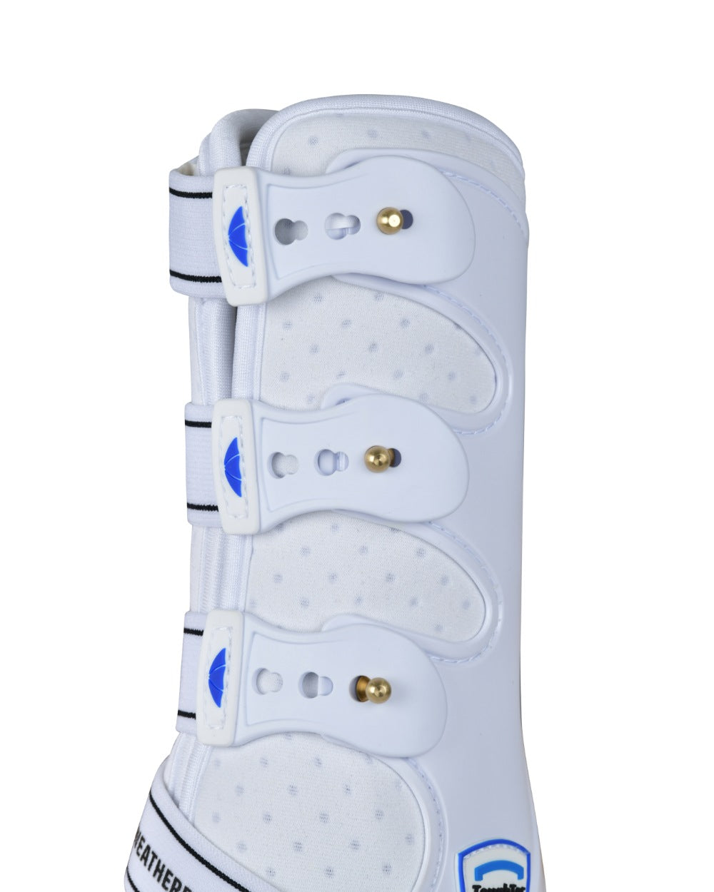 White Coloured WeatherBeeta Tough-Tec Hard Shell Dressage Boots on white background 