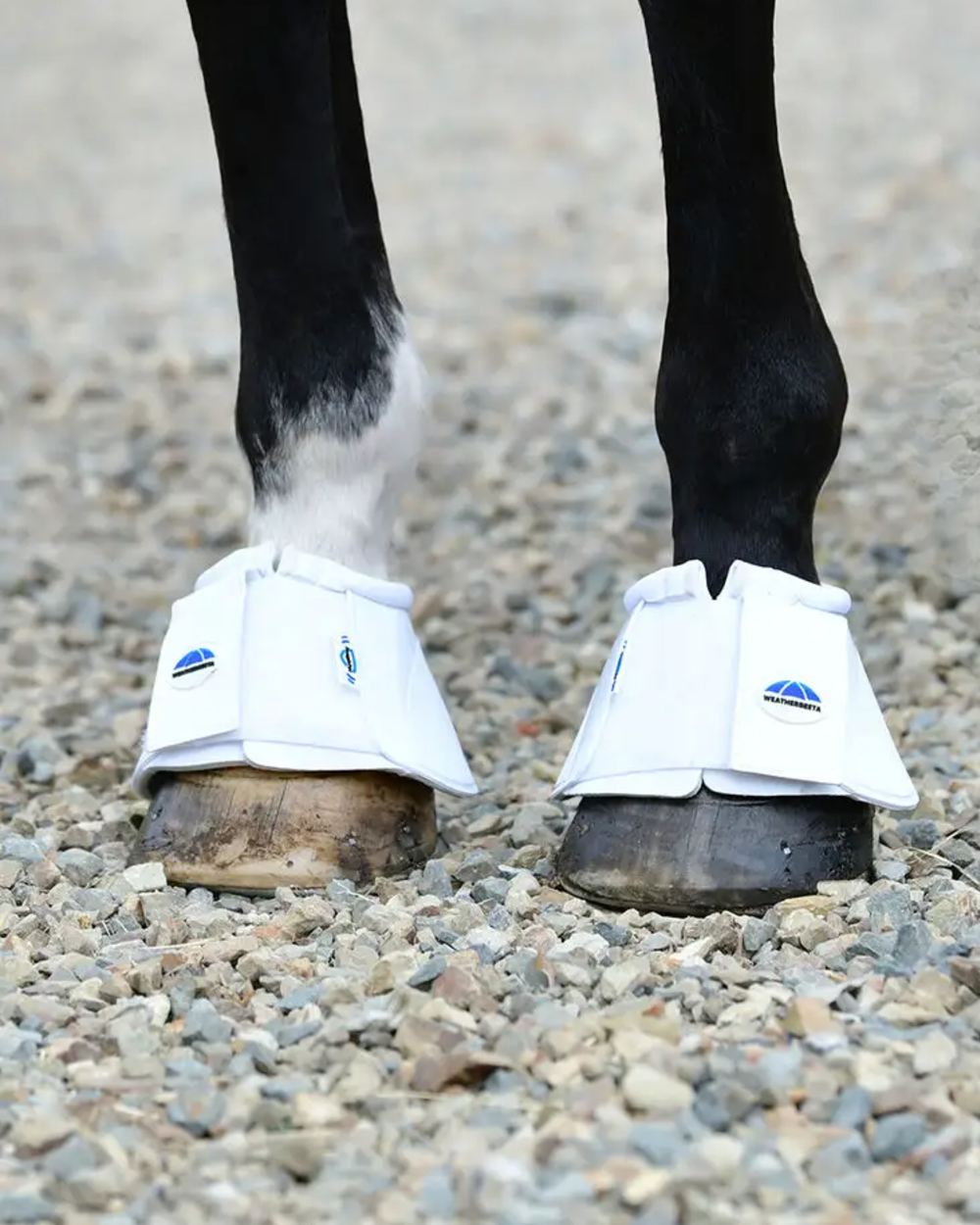 White Coloured WeatherBeeta Tough-Tec Impact Bell Boots on street background 