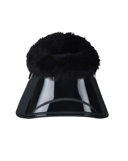 Black Coloured WeatherBeeta Tough-Tec Impact Fleece Trim Bell Boots on white background 