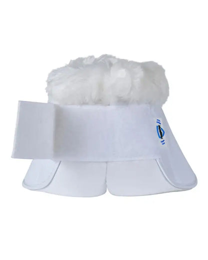 White Coloured WeatherBeeta Tough-Tec Impact Fleece Trim Bell Boots on white background 
