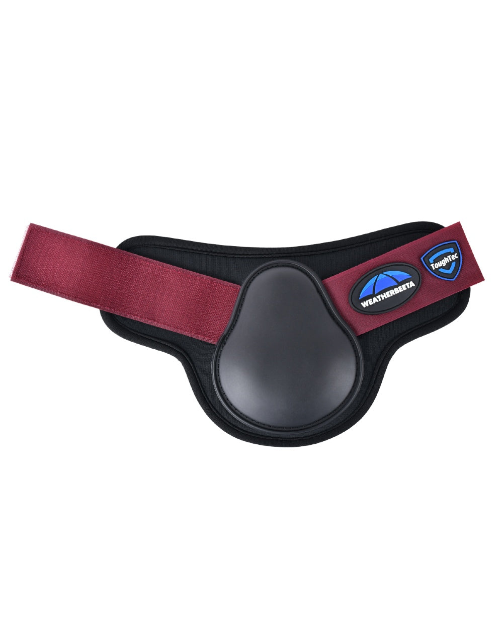 Black Burgundy Coloured WeatherBeeta Tough-Tec Prime Fetlock Boots on white background 