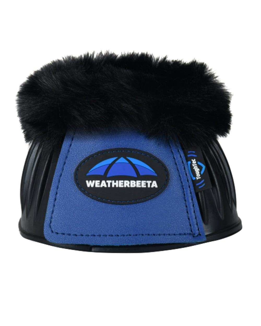 Black Cobalt Coloured WeatherBeeta Tough-Tec Prime Fleece Trim Rubber Bell Boots on white background 