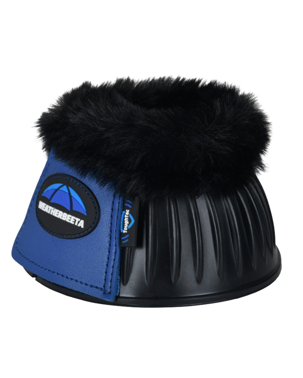 Black Cobalt Coloured WeatherBeeta Tough-Tec Prime Fleece Trim Rubber Bell Boots on white background 