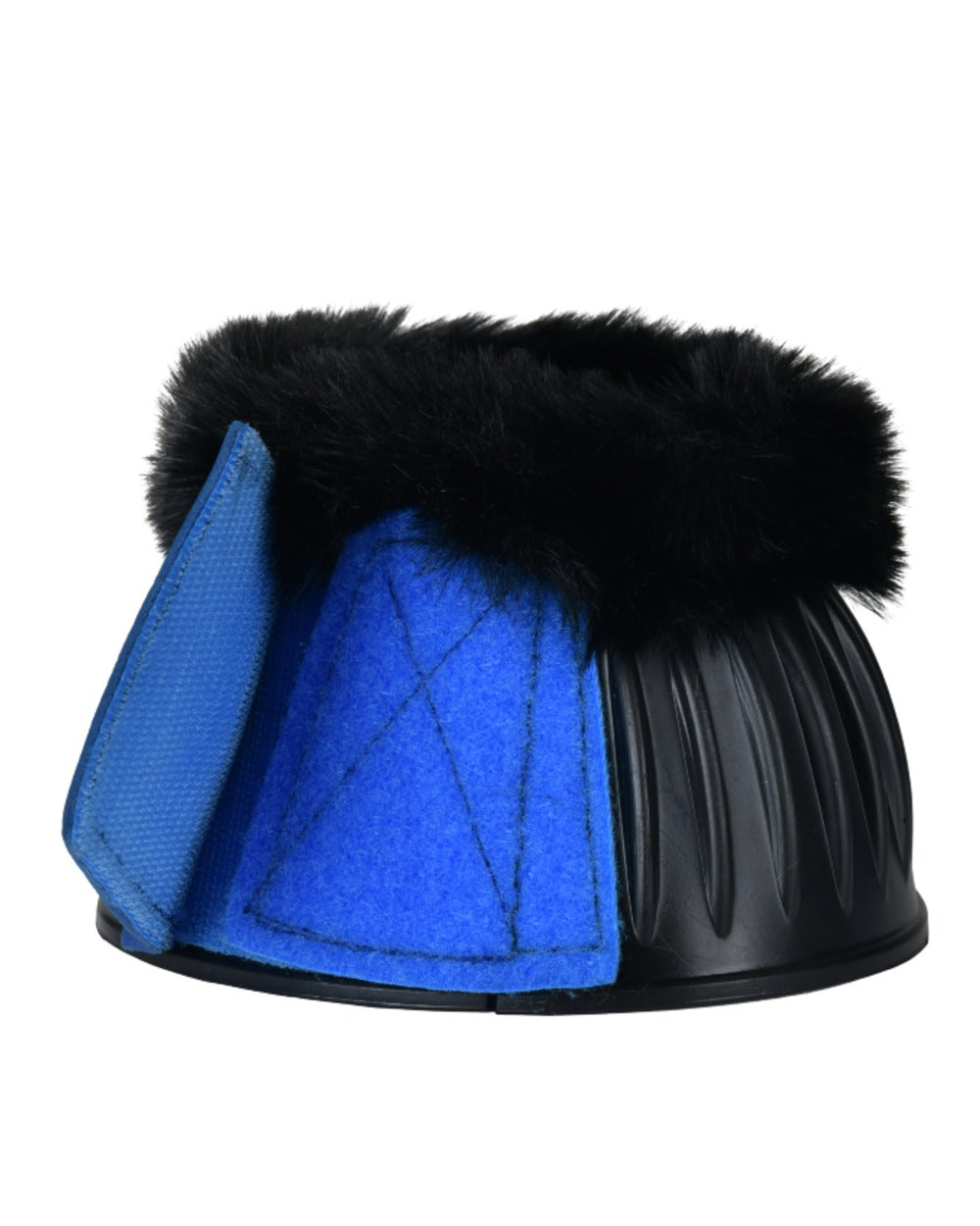 Black Cobalt Coloured WeatherBeeta Tough-Tec Prime Fleece Trim Rubber Bell Boots on white background 