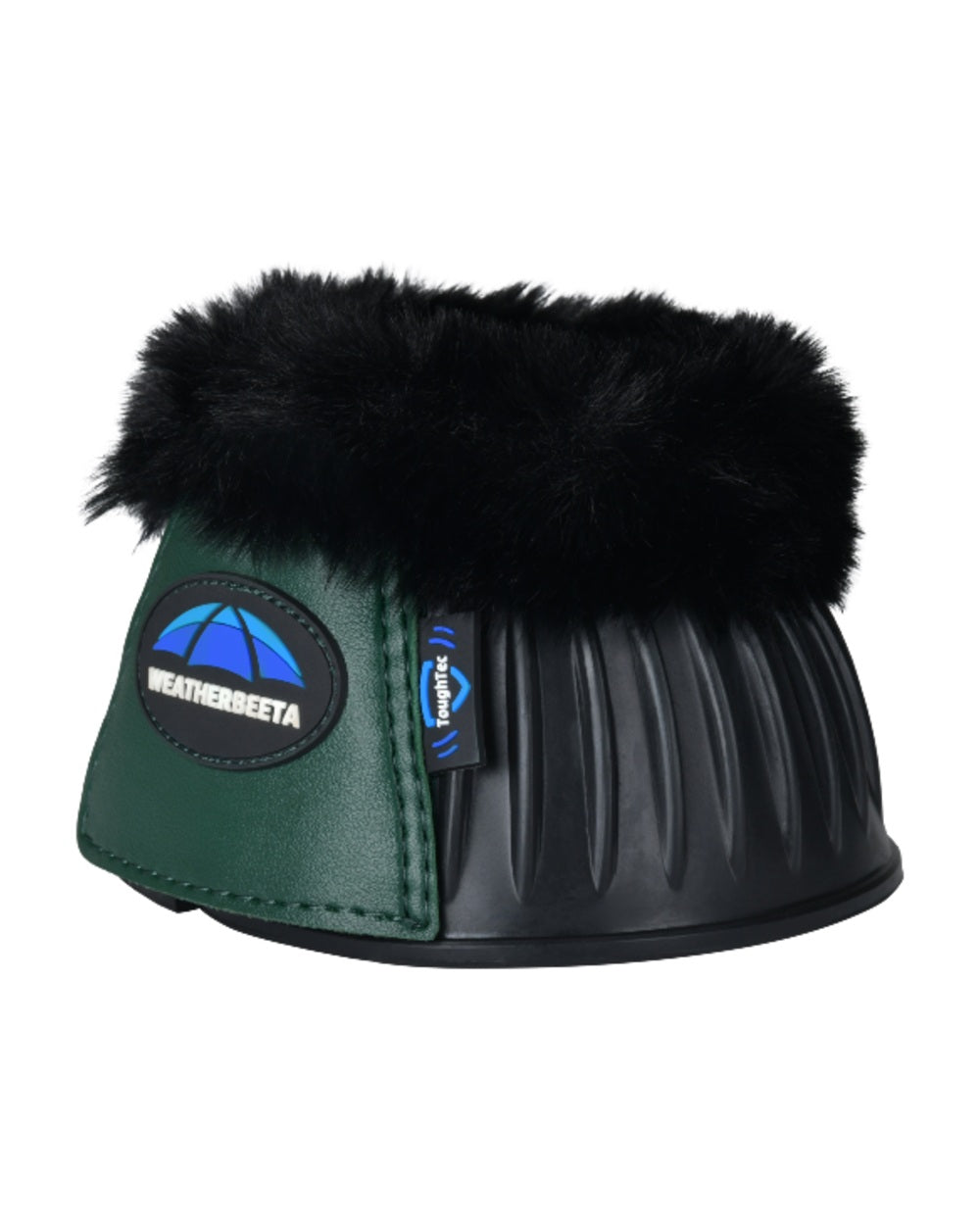 Black Forest Green Coloured WeatherBeeta Tough-Tec Prime Fleece Trim Rubber Bell Boots on white background 