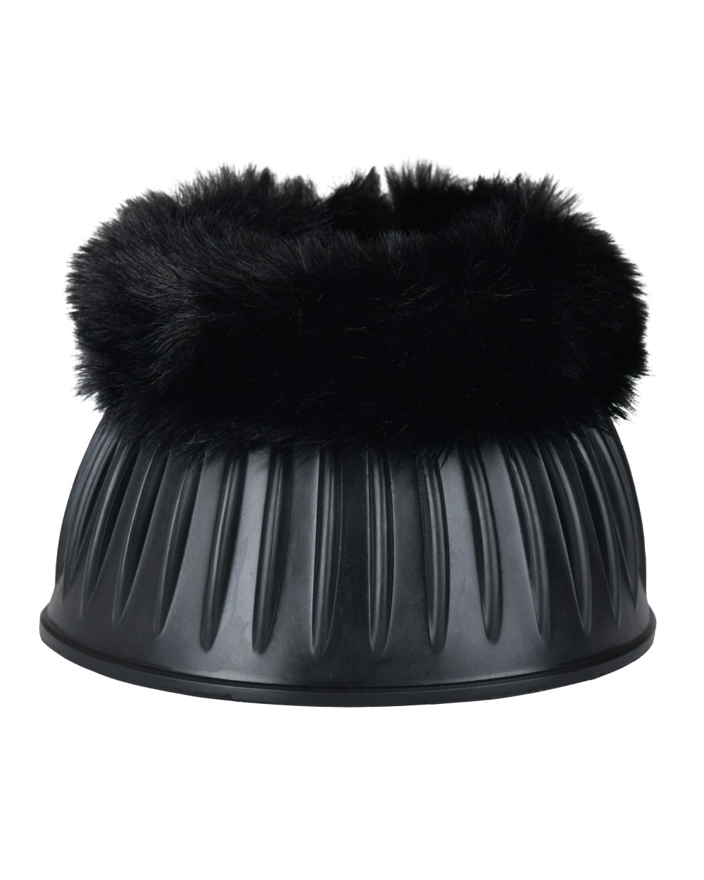 Black Navy Coloured WeatherBeeta Tough-Tec Prime Fleece Trim Rubber Bell Boots on white background 
