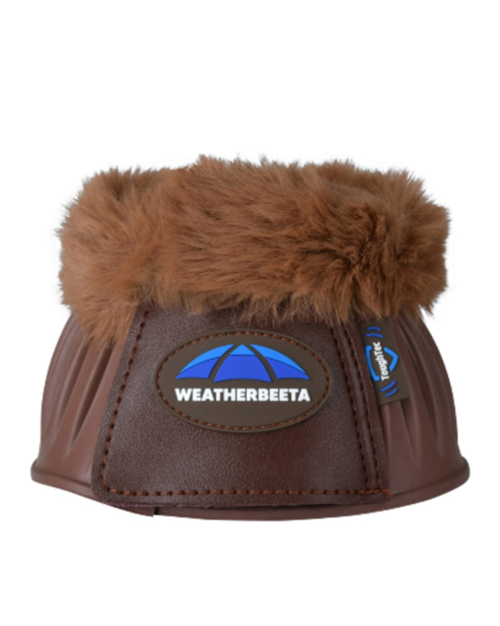 Brown Coloured WeatherBeeta Tough-Tec Prime Fleece Trim Rubber Bell Boots on white background 