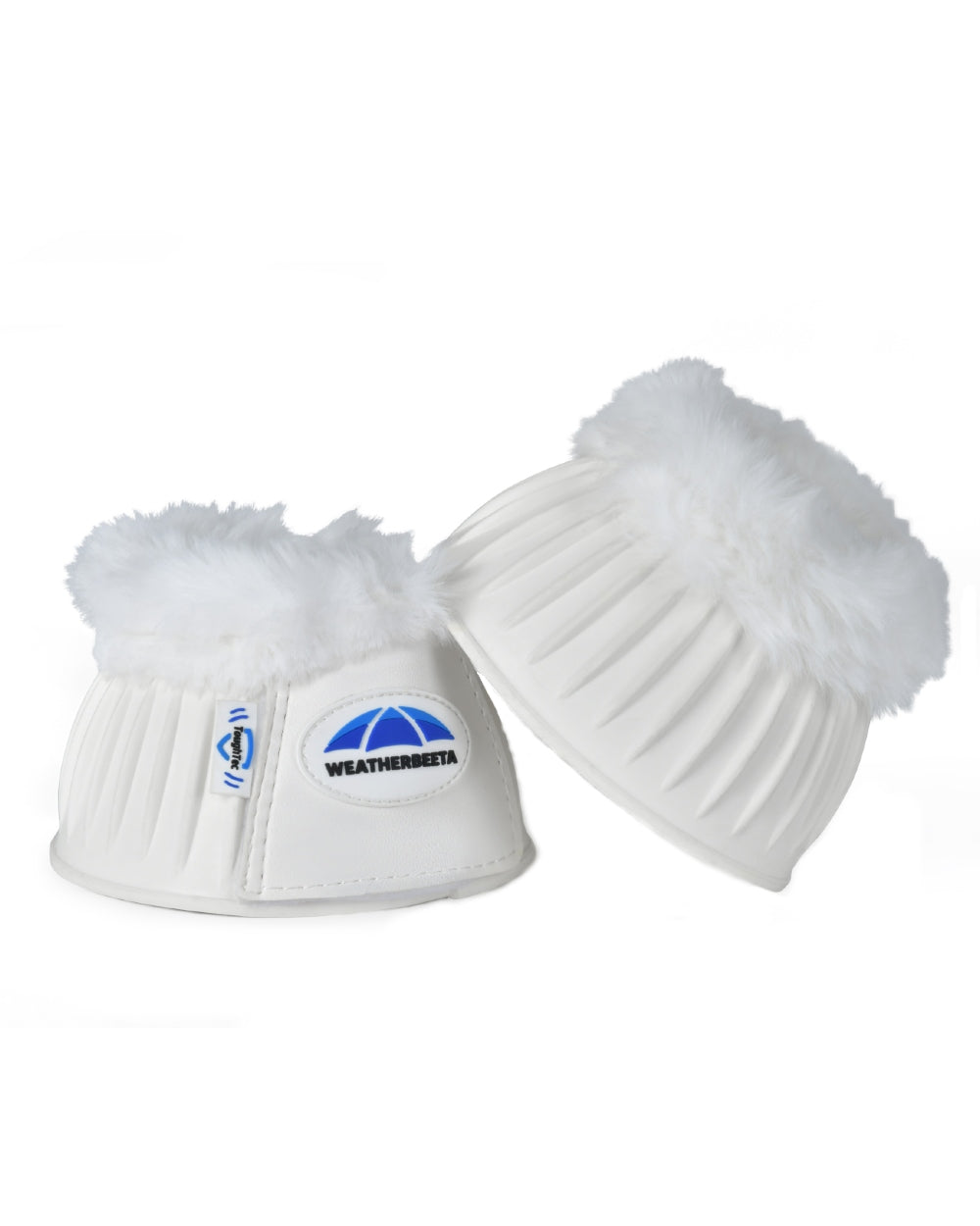 White Coloured WeatherBeeta Tough-Tec Prime Fleece Trim Rubber Bell Boots on white background 