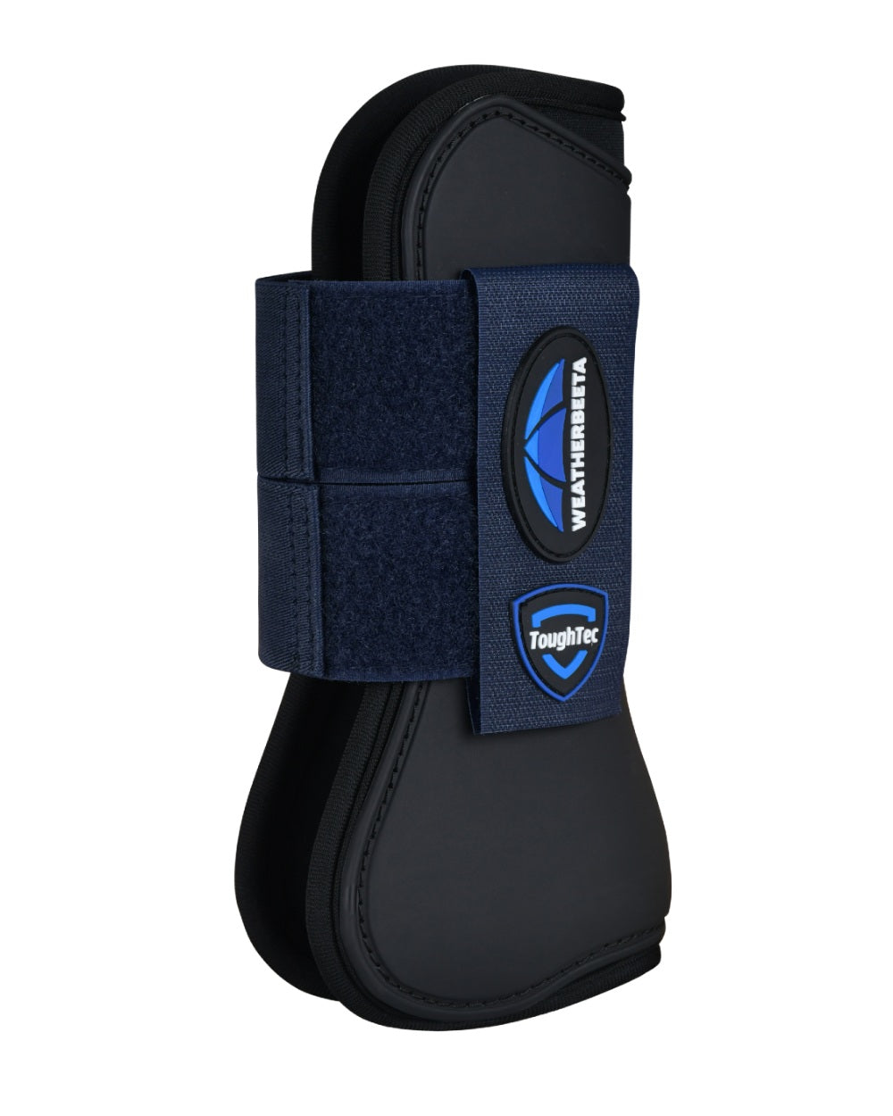 Black Navy Coloured WeatherBeeta Tough-Tec Prime Open Front Boots on white background 