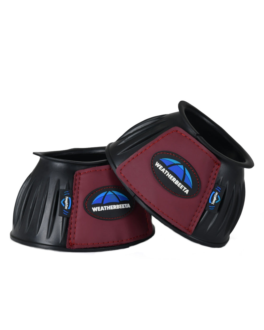 Black Burgundy Coloured WeatherBeeta Tough-Tec Prime Rubber Bell Boots on white background 