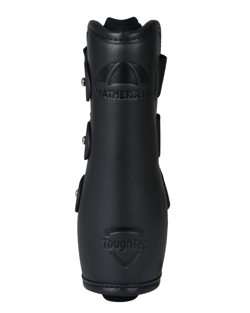 Black Coloured WeatherBeeta Tough-Tec Pro Open Front Boots on white background 