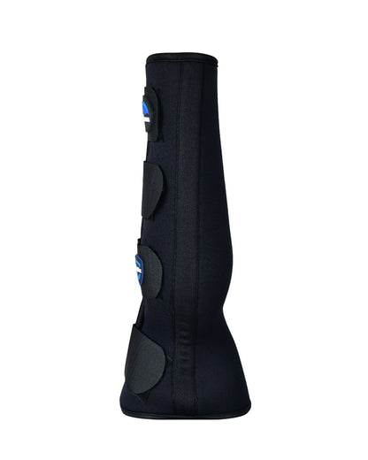 Black Blue Coloured WeatherBeeta Tough-Tec Turnout Boots on white background 