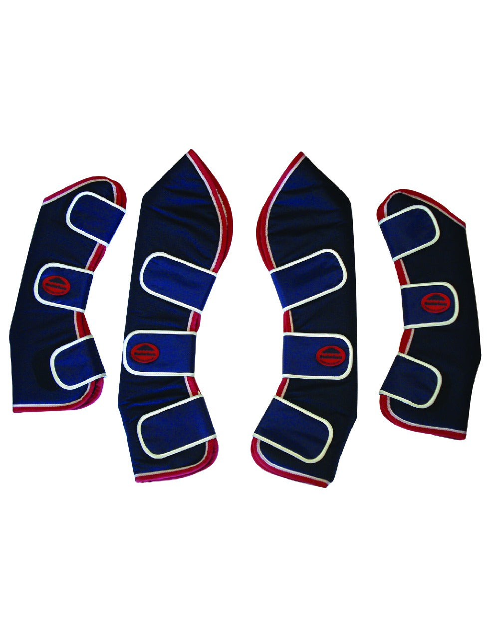 Navy Red White coloured WeatherBeeta Wide Tab Long Travel Boots on white background 