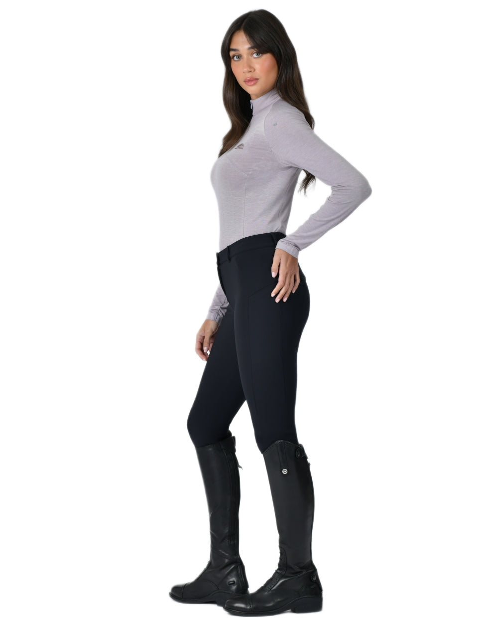 Mauve Wine coloured WeatherBeeta Womens 37.5 Lightweight Performance Long Sleeve Quarter Zip Top on white background 
