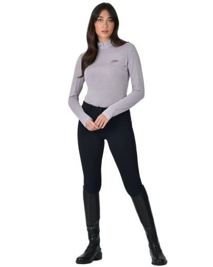 Mauve Wine coloured WeatherBeeta Womens 37.5 Lightweight Performance Long Sleeve Quarter Zip Top on white background 