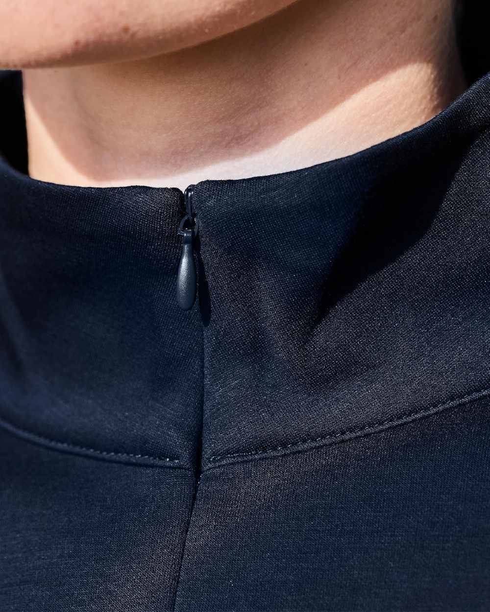Navy Coloured WeatherBeeta Womens Copper Half Zip Long Sleeve Mid-Layer on white background 