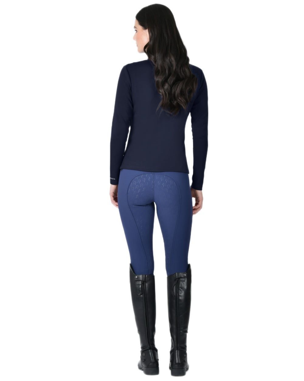 Navy Coloured WeatherBeeta Womens Copper Half Zip Long Sleeve Mid-Layer on white background 