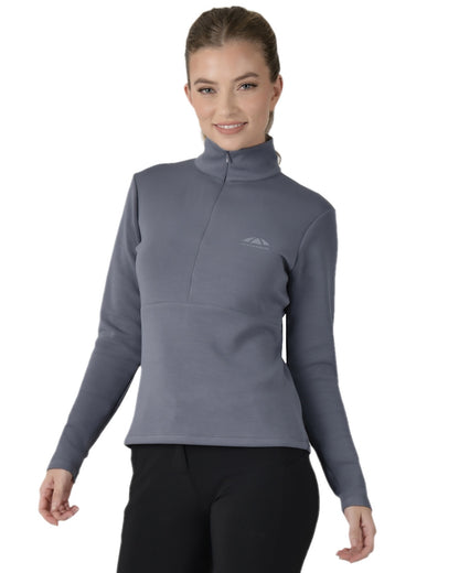 Slate Blue Coloured WeatherBeeta Womens Copper Half Zip Long Sleeve Mid-Layer on white background 