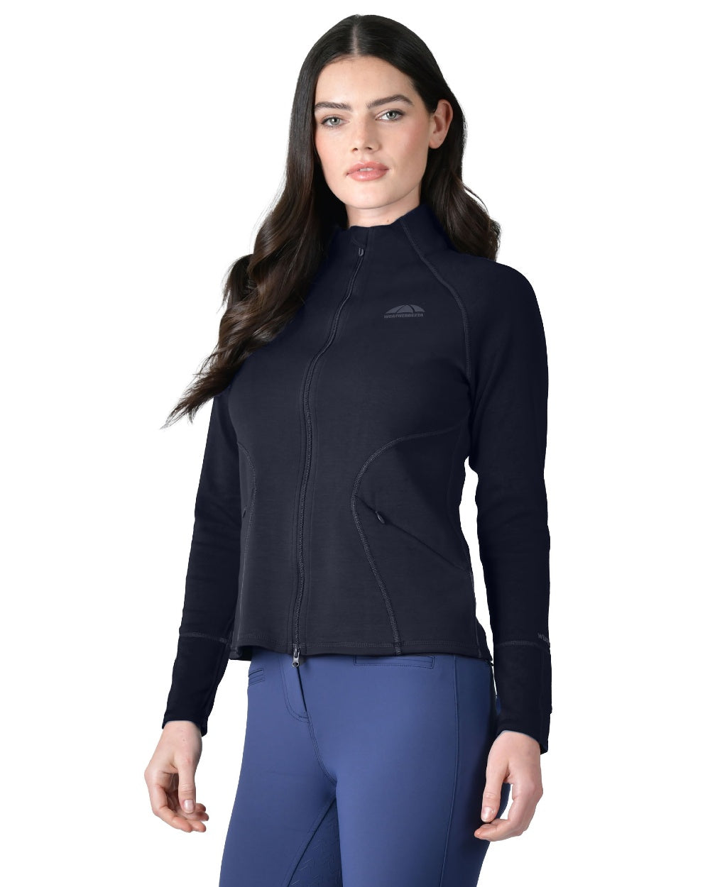Navy Coloured WeatherBeeta Womens Copper Performance Jacket on white background 