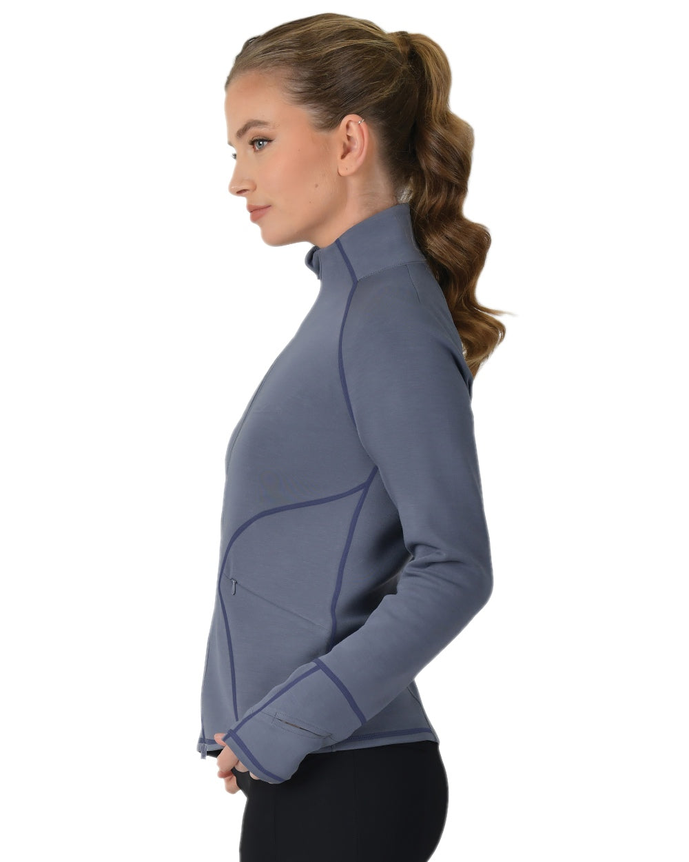 Slate Blue Coloured WeatherBeeta Womens Copper Performance Jacket on white background 