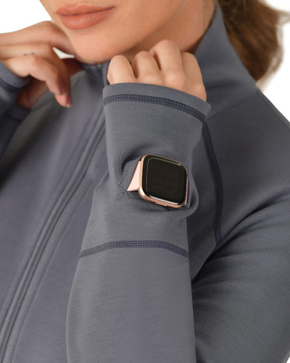 Slate Blue Coloured WeatherBeeta Womens Copper Performance Jacket on white background 