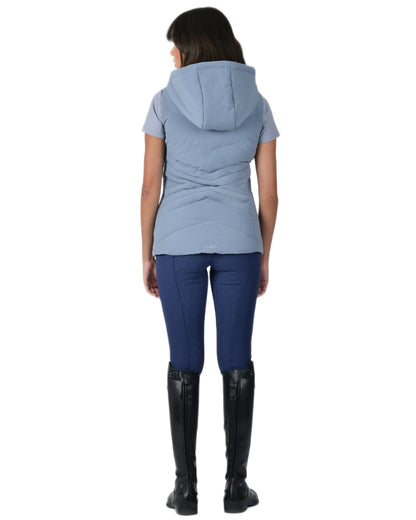 Bluestone Coloured WeatherBeeta Womens Insulated Vest on white background 