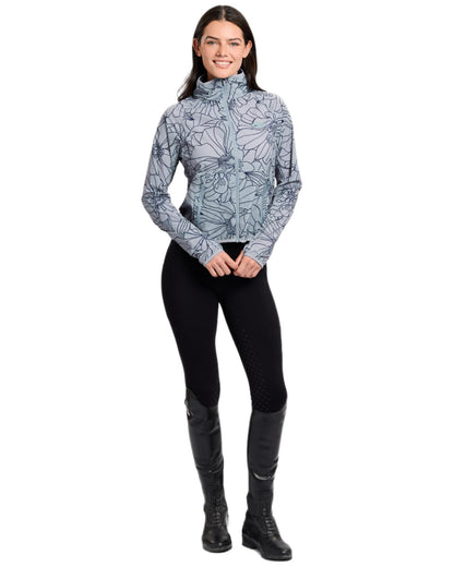 Bluestone coloured WeatherBeeta Womens Lightweight UV Jacket on white background 