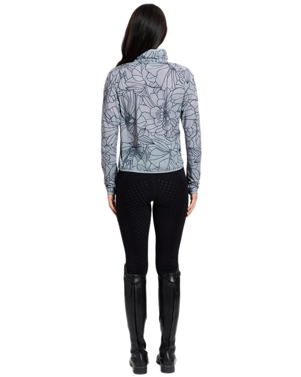 Bluestone coloured WeatherBeeta Womens Lightweight UV Jacket on white background 