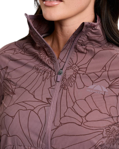Mauve Wine coloured WeatherBeeta Womens Lightweight UV Jacket on white background 