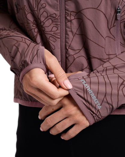 Mauve Wine coloured WeatherBeeta Womens Lightweight UV Jacket on white background 