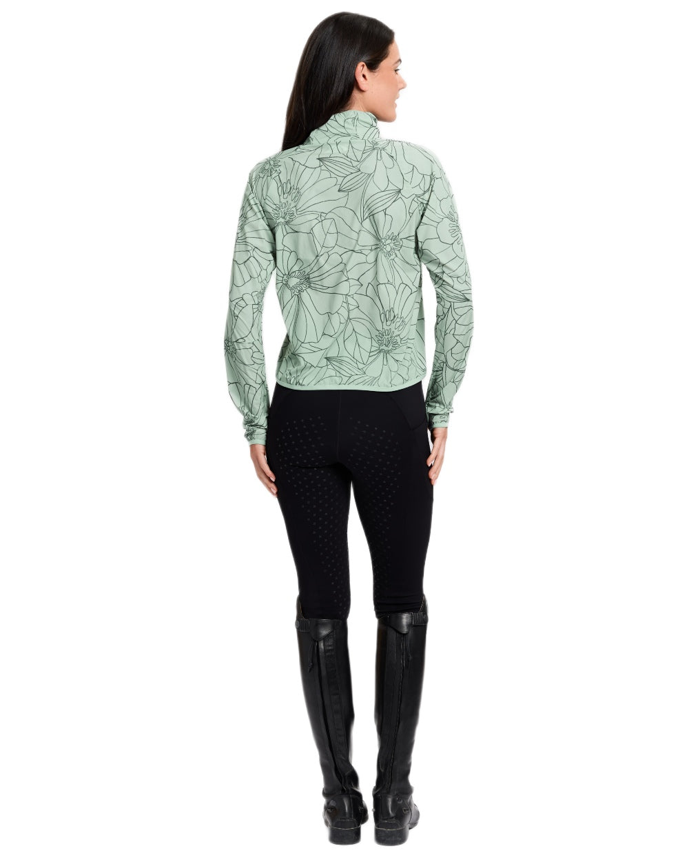 Soft Sage coloured WeatherBeeta Womens Lightweight UV Jacket on white background 