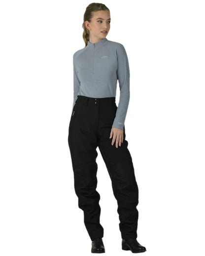 Black White Coloured WeatherBeeta Womens Rayne Waterproof Overtrousers II on white background 