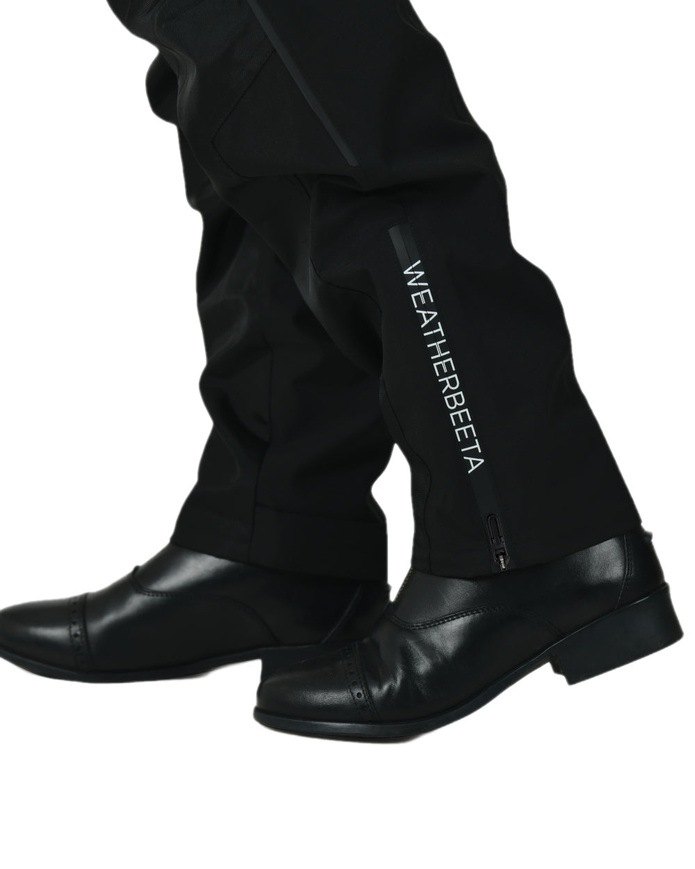 Black White Coloured WeatherBeeta Womens Rayne Waterproof Overtrousers II on white background 