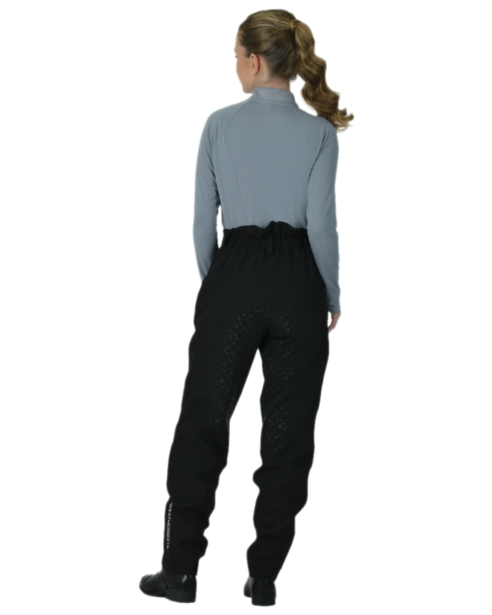 Black White Coloured WeatherBeeta Womens Rayne Waterproof Overtrousers II on white background 