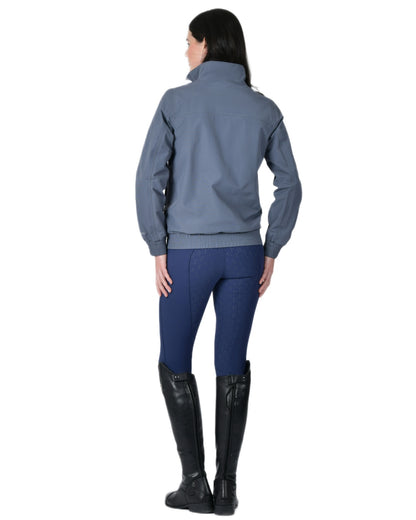 Slate Blue coloured WeatherBeeta Womens Waterproof Team Jacket on white background 