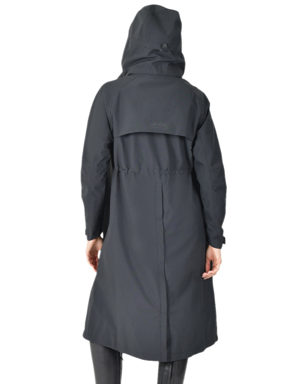 Black Coloured WeatherBeeta Womens Windbreaker Longline Riding Jacket on white background 