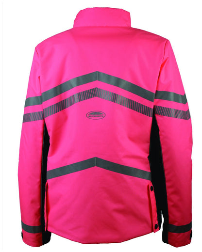 WeatherBeeta Reflective Heavy Padded Waterproof Jacket in Hi Vis Pink 
