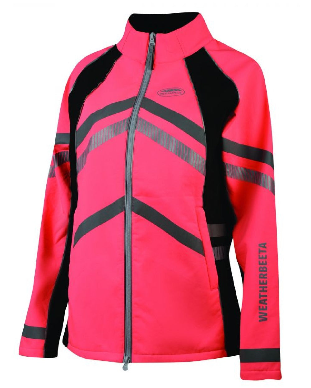 WeatherBeeta Reflective Softshell Fleece Lined Jacket in Hi Vis Pink 