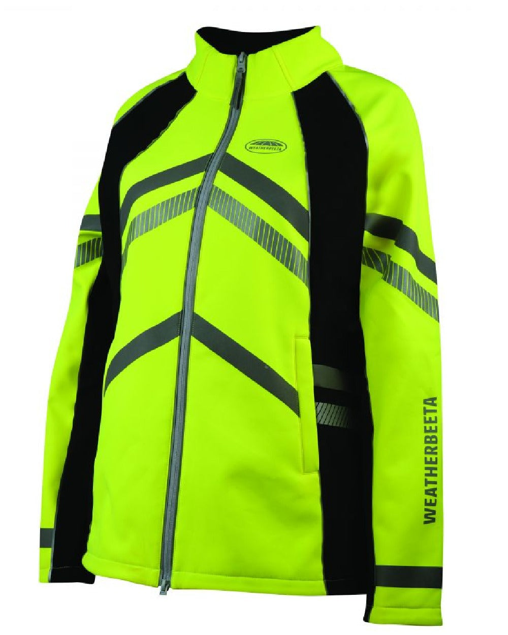 WeatherBeeta Reflective Softshell Fleece Lined Jacket in Hi Vis Yellow 